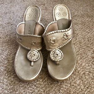 Jack Rogers Metallic Jute Wedge